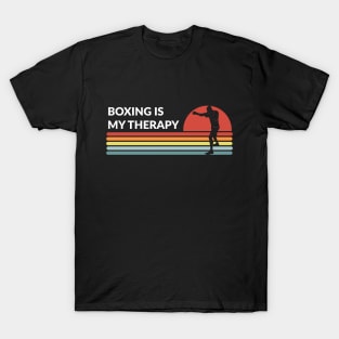 Boxing Is My Therapy Retro Vintage T-Shirt